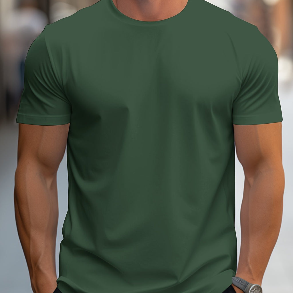 BAWEŁNIANY T-SHIRT MĘSKI Z OKRĄGŁYM DEKOLTEM