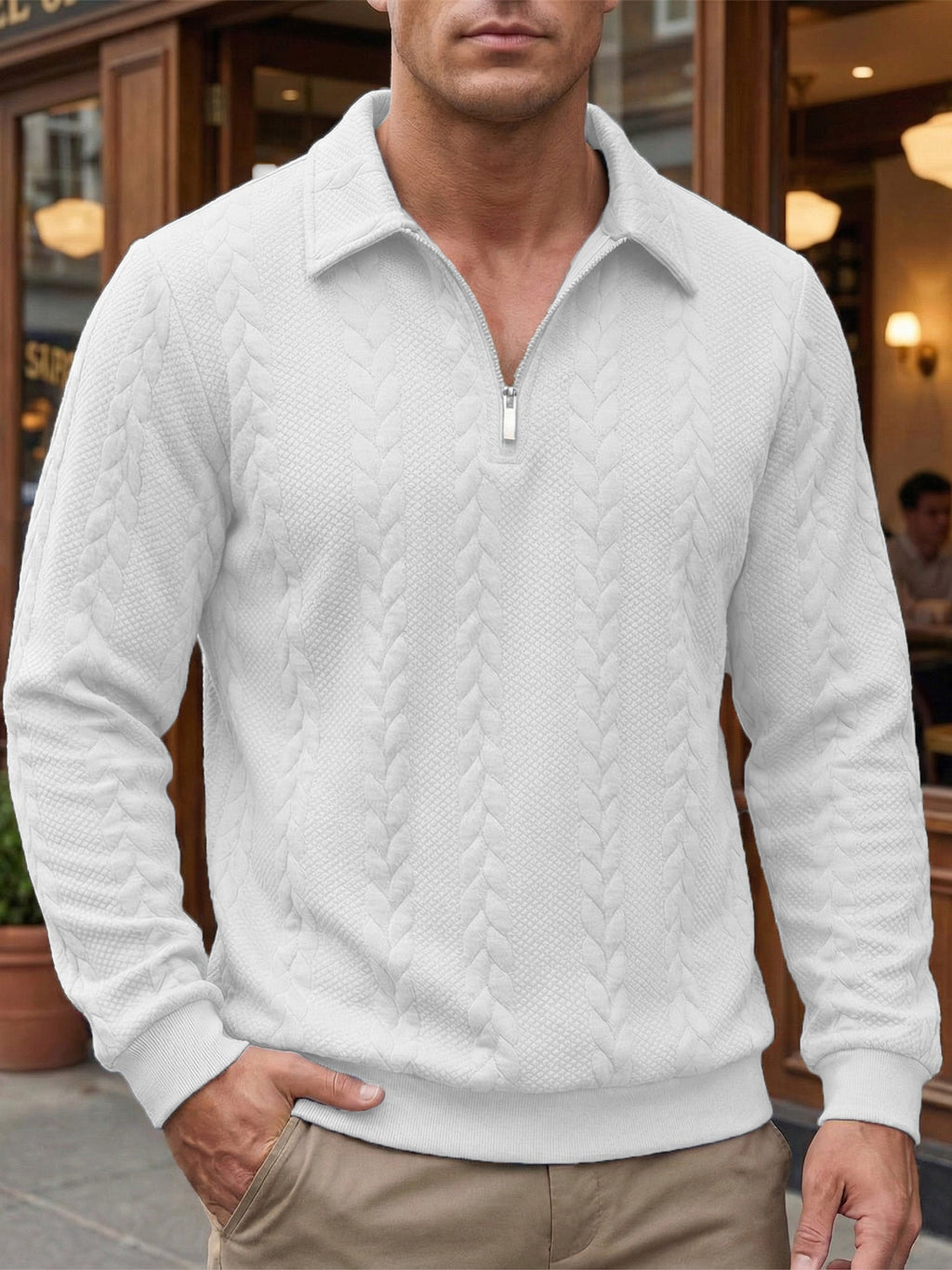 ELEGANCKIE MĘSKIE POLO Z KRÓTKIM ZAMKIEM