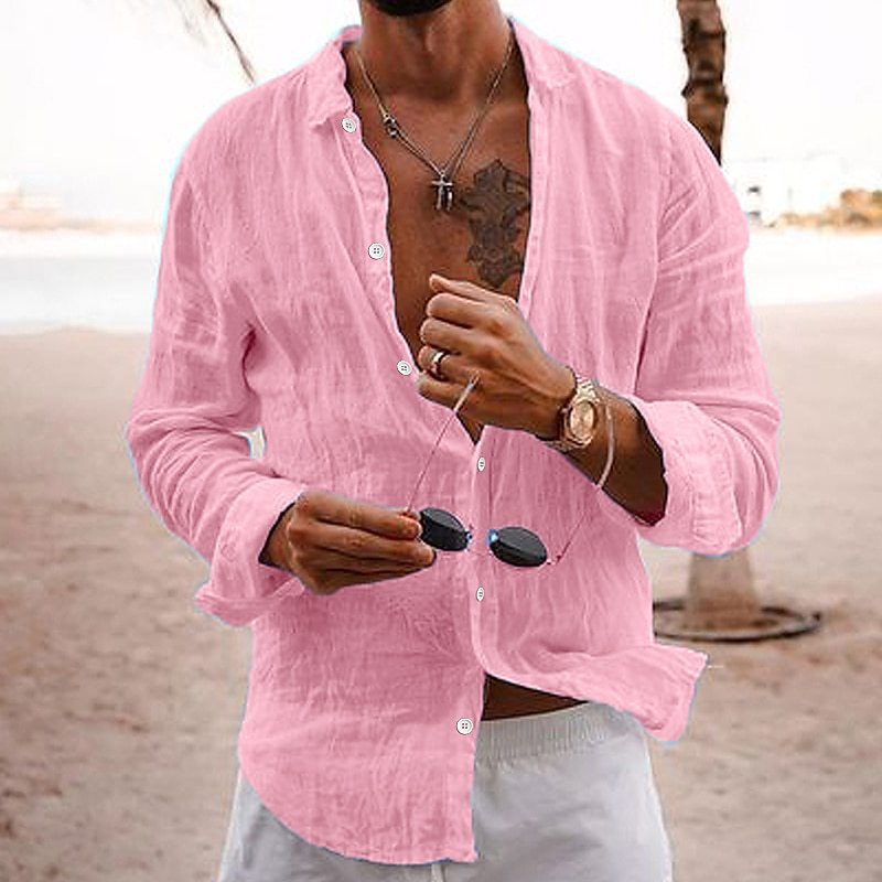 MĘSKA KOSZULKA HENLEY BAWEŁNA