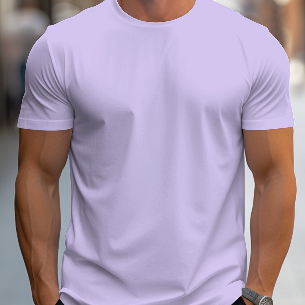 BAWEŁNIANY T-SHIRT MĘSKI Z OKRĄGŁYM DEKOLTEM