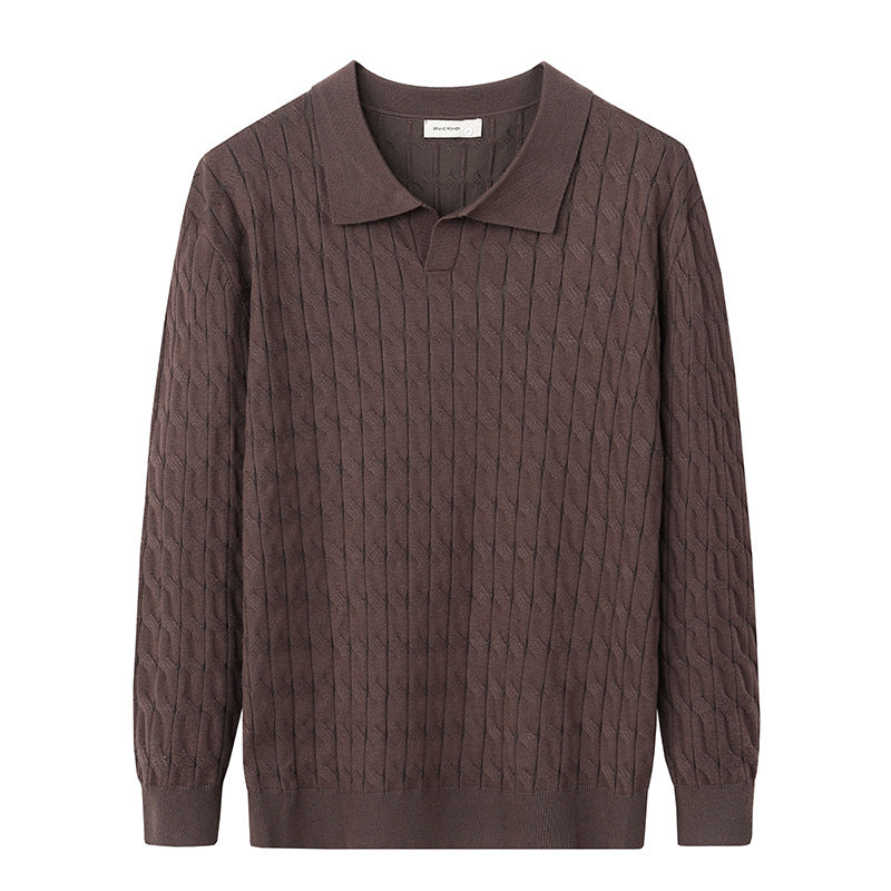 LUŹNY SWETER POLO DLA MĘŻCZYZN