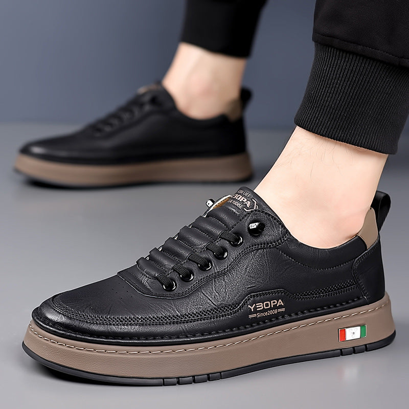 AMORTYZOWANE SKÓRZANE SNEAKERSY MĘSKIE