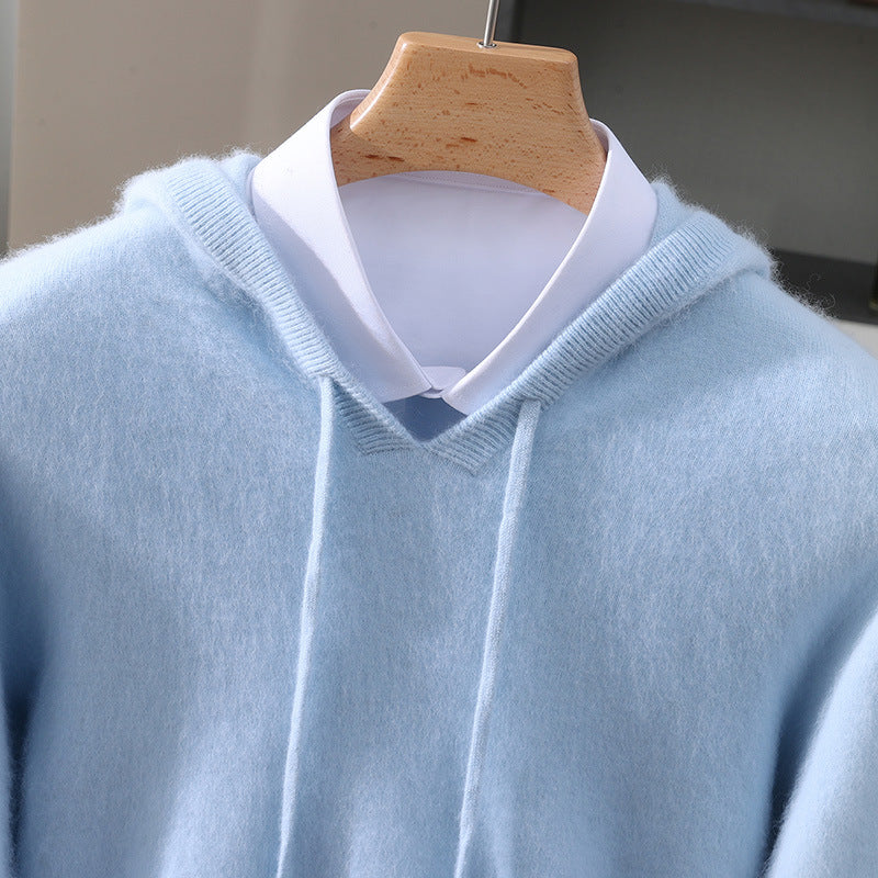 BLUZA MĘSKA Z KAPTUREM Z DOMIESZKĄ WEŁNY