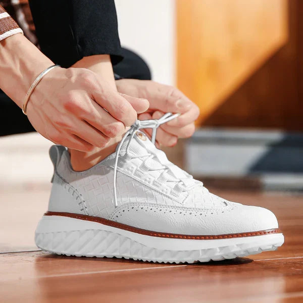 ODDYCHAJĄCE SKÓRZANE SNEAKERSY MĘSKIE