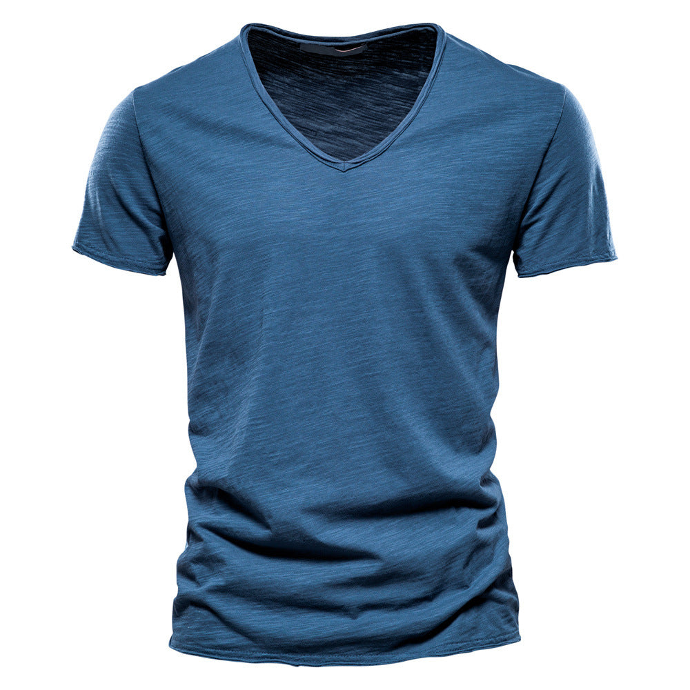 PRĄŻKOWANY LETNI T-SHIRT MĘSKI