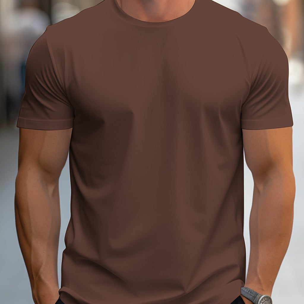 BAWEŁNIANY T-SHIRT MĘSKI Z OKRĄGŁYM DEKOLTEM