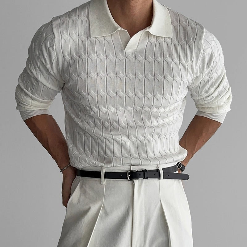 LUŹNY SWETER POLO DLA MĘŻCZYZN