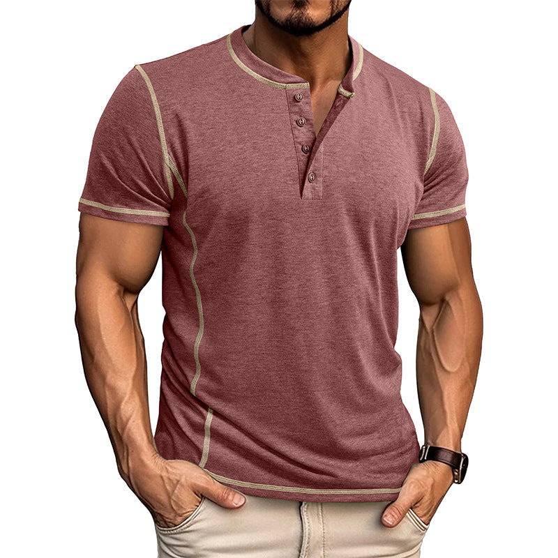 MĘSKA KOSZULKA HENLEY Z GUZIKAMI