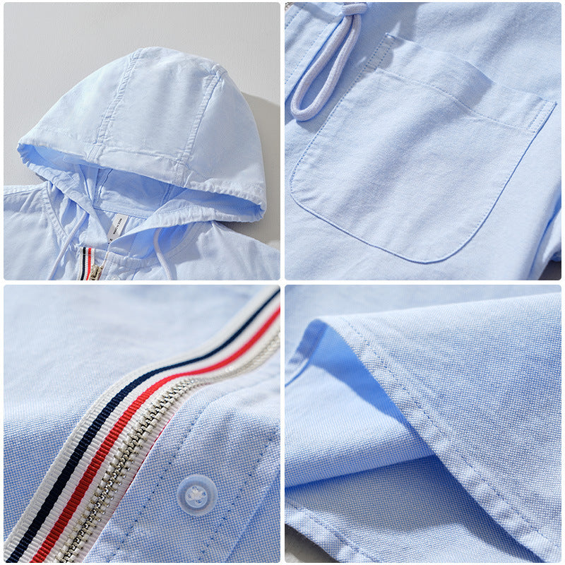 BLUZA MĘSKA Z KAPTUREM Z DOMIESZKĄ LNU