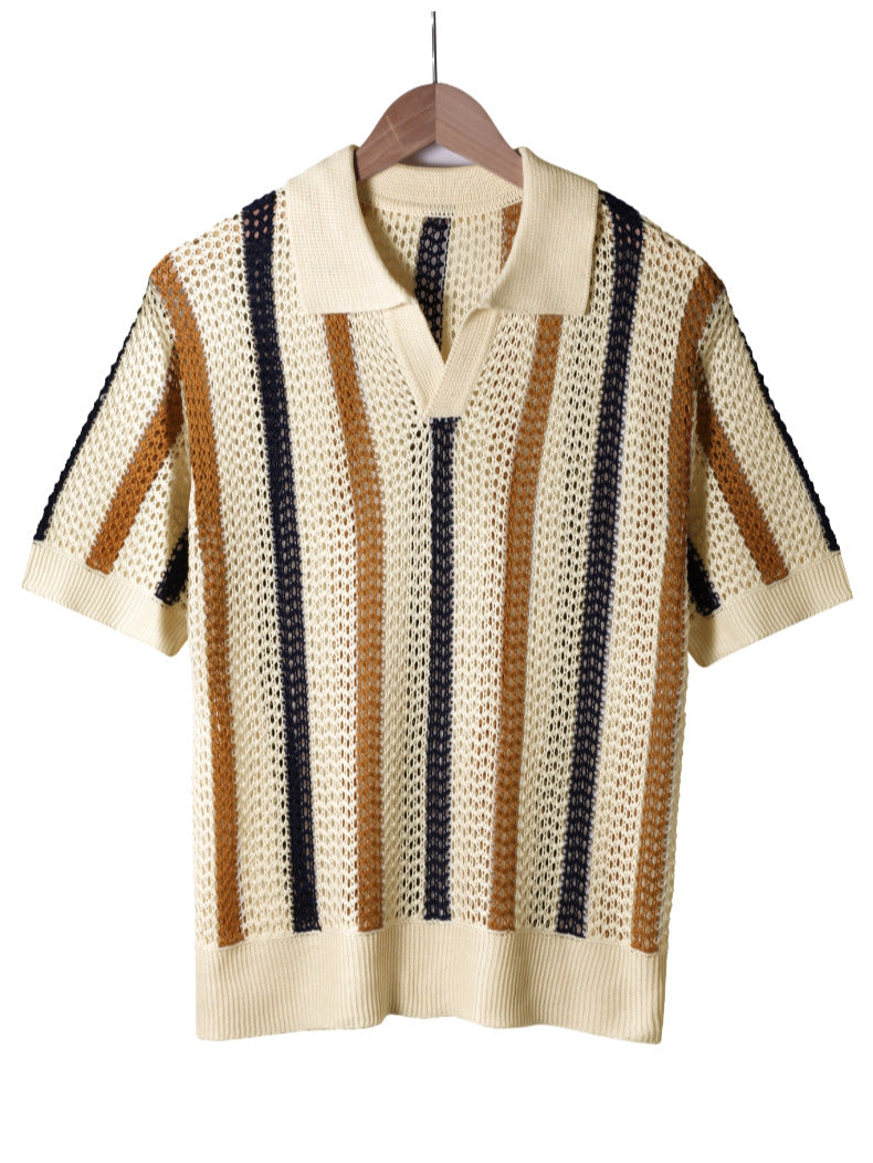 COLLARED KNIT POLO FOR MEN