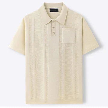 ELEGANCKA KOSZULKA POLO Z FAKTURĄ DLA MĘŻCZYZN