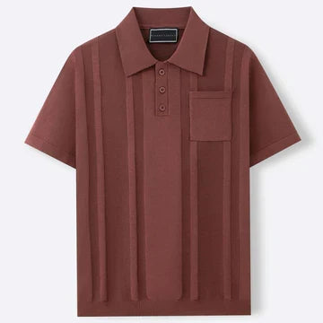 ELEGANCKA KOSZULKA POLO Z FAKTURĄ DLA MĘŻCZYZN