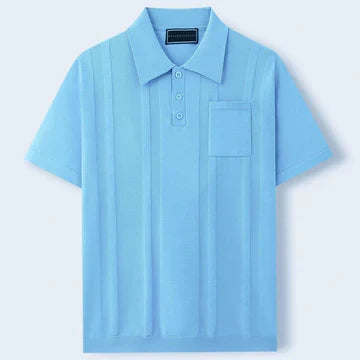 ELEGANCKA KOSZULKA POLO Z FAKTURĄ DLA MĘŻCZYZN