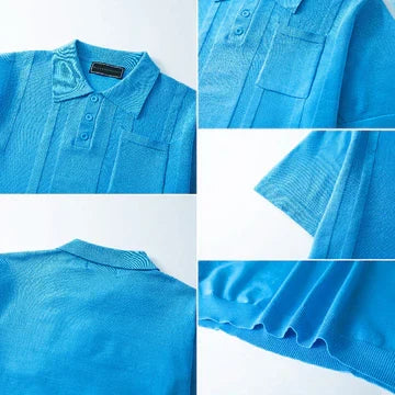 ELEGANCKA KOSZULKA POLO Z FAKTURĄ DLA MĘŻCZYZN