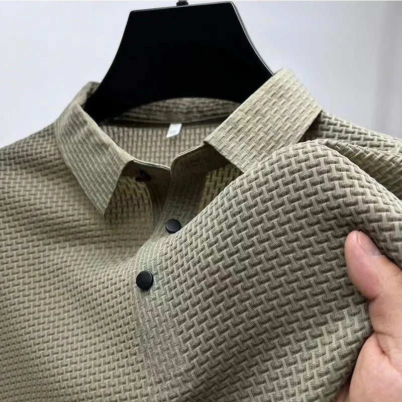 Męska koszulka polo z krótkim rękawem – oddychająca, biznesowo-casualowa koszula letnia