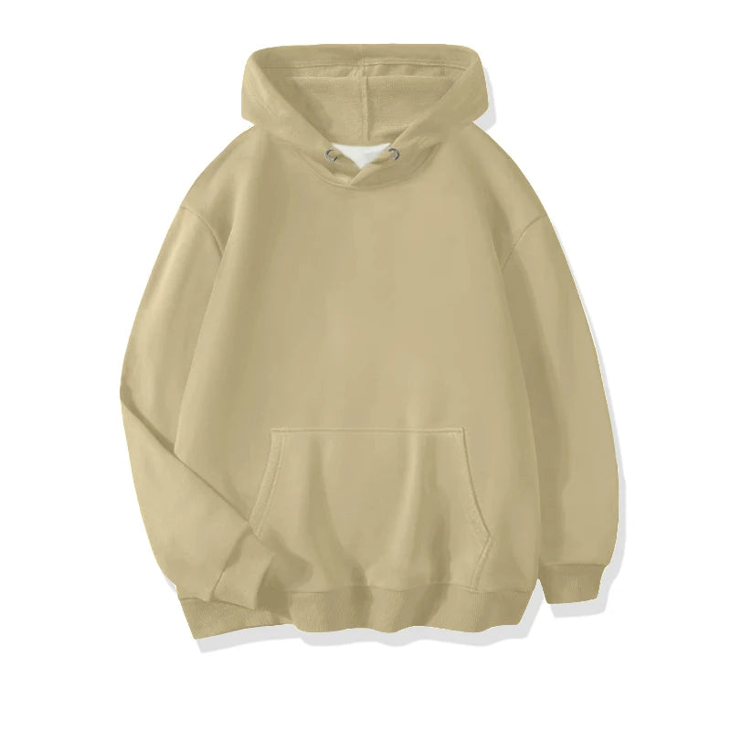 Men's Solid Pullover Streetwear Hoodie, Spring/Autumn Sweatshirt