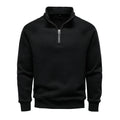 Men's Stand-Collar Half-Zip Fleece-Lined Pullover Sweatshirt