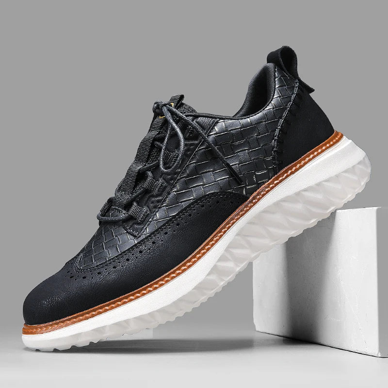 ODDYCHAJĄCE SKÓRZANE SNEAKERSY MĘSKIE
