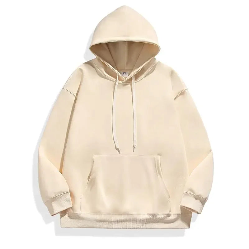 Men's Solid Pullover Streetwear Hoodie, Spring/Autumn Sweatshirt