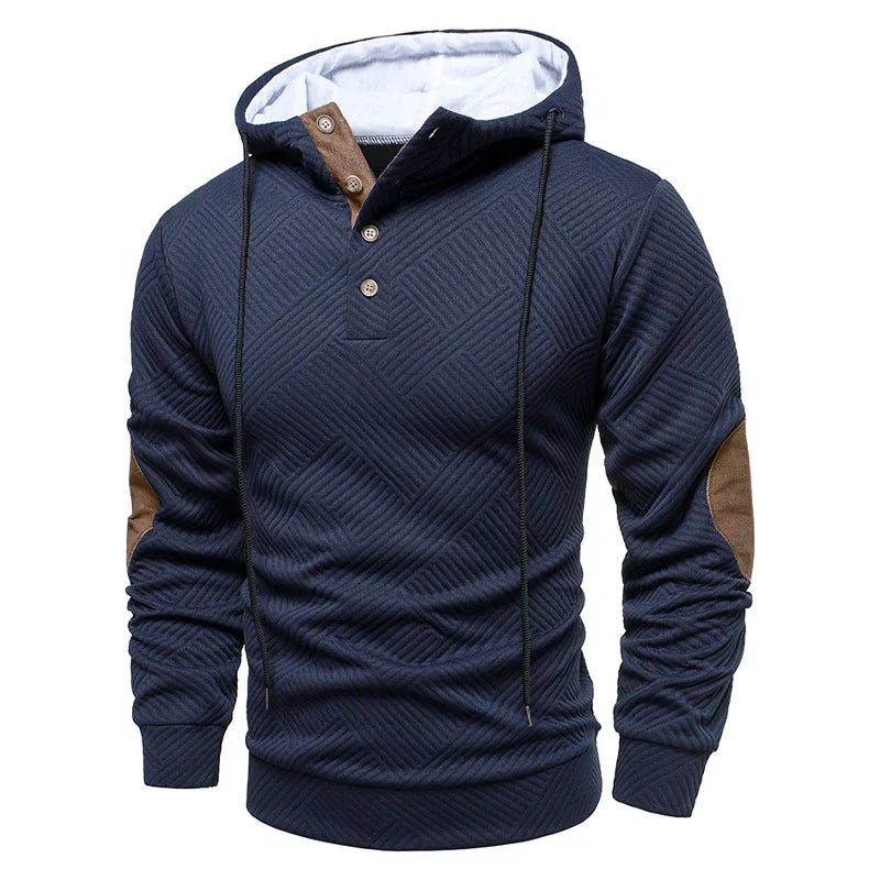 MĘSKI SWETER Z PÓŁGOLFEM I ZAPIĘCIEM NA GUZIKI, FASON SLIM FIT