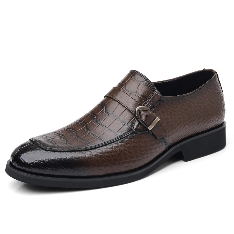 Men's Leather Oxford Brogue Dress Shoes Pointed Toe Business Office