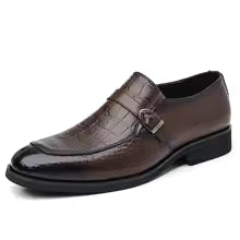 Men's Leather Oxford Brogue Dress Shoes Pointed Toe Business Office