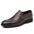 Men's Leather Oxford Brogue Dress Shoes Pointed Toe Business Office