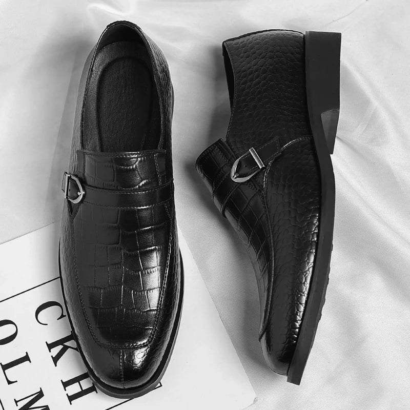 Men's Leather Oxford Brogue Dress Shoes Pointed Toe Business Office