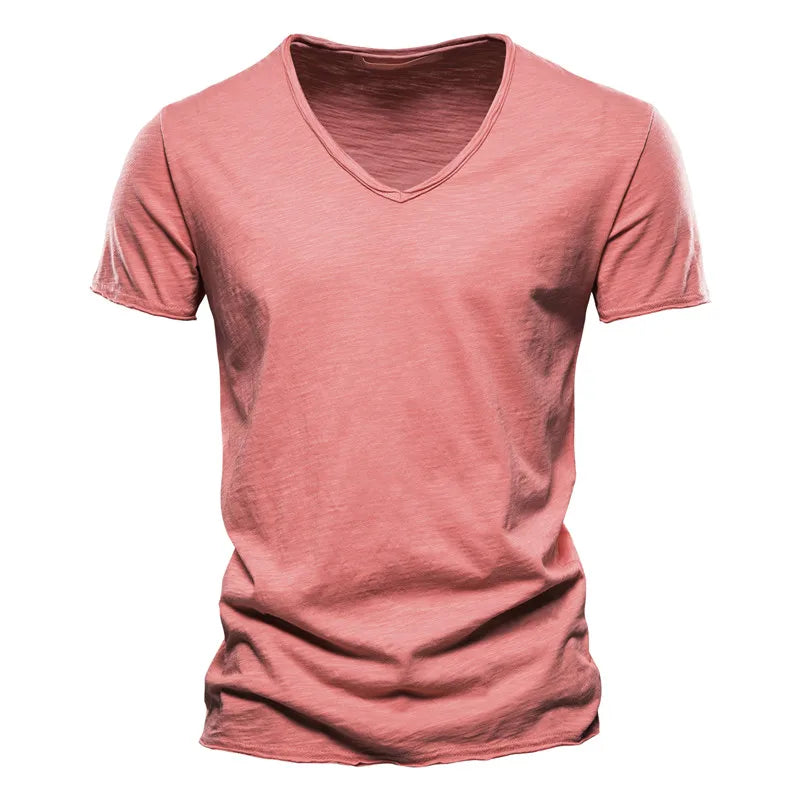 PRĄŻKOWANY LETNI T-SHIRT MĘSKI