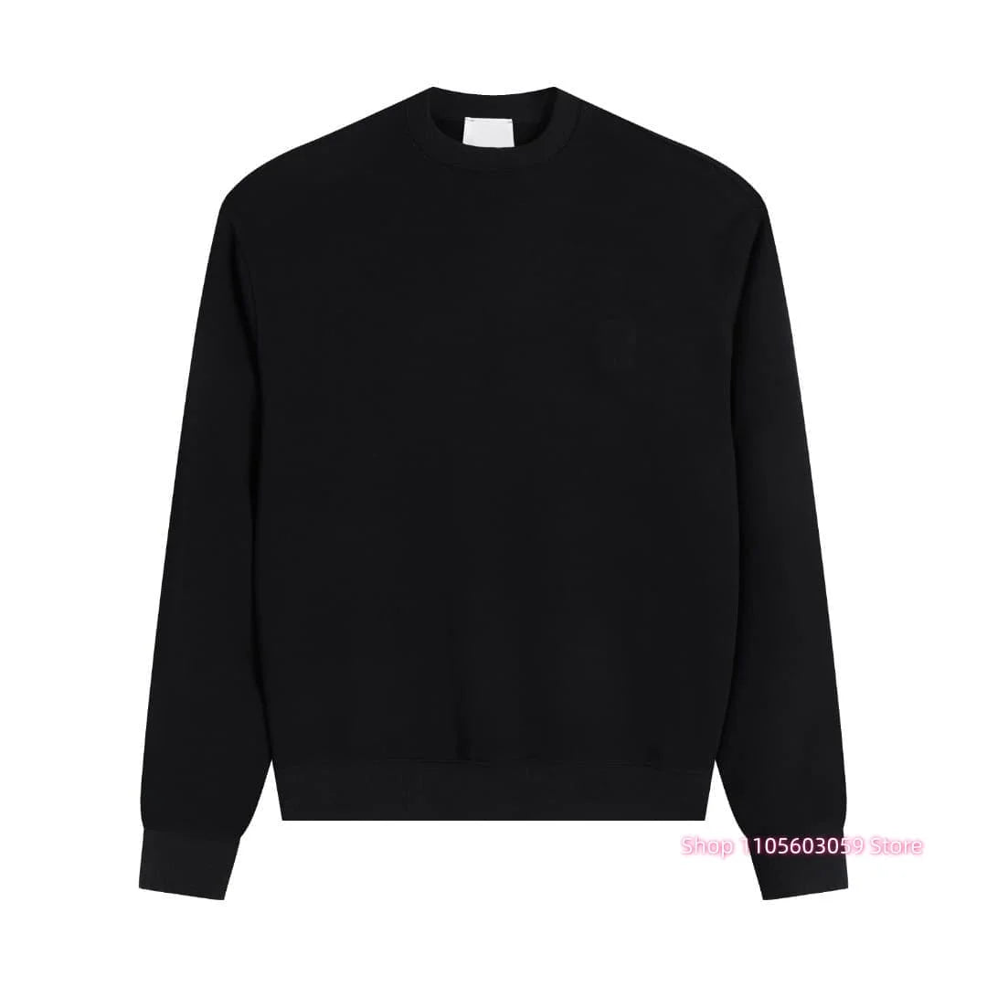 Men's Crew Neck Solid Long Sleeve Pullover Sweatshirt Casual Loose Fit