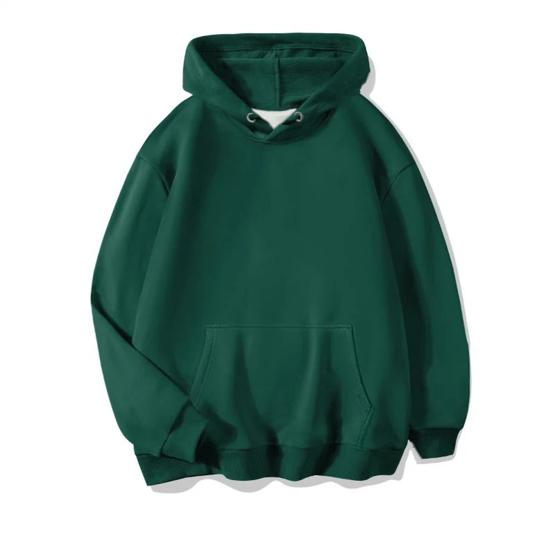 Men's Solid Pullover Streetwear Hoodie, Spring/Autumn Sweatshirt