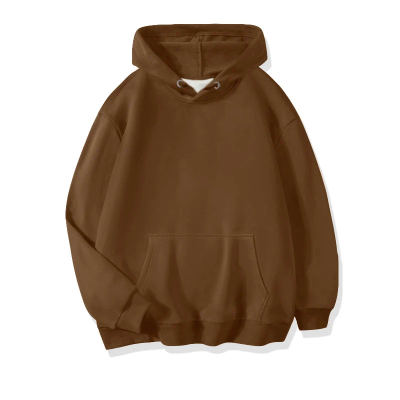 Men's Solid Pullover Streetwear Hoodie, Spring/Autumn Sweatshirt