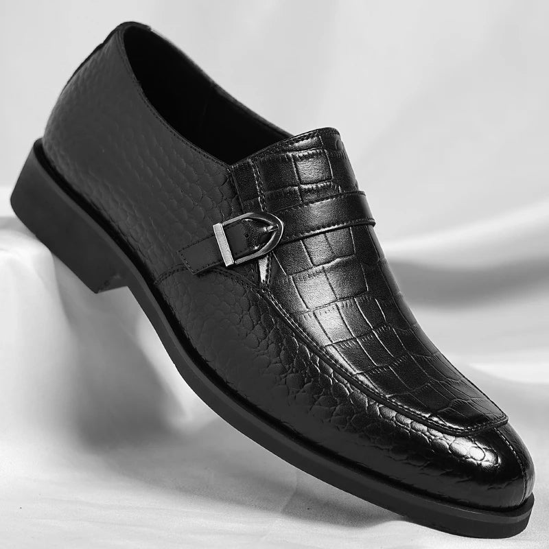 Men's Leather Oxford Brogue Dress Shoes Pointed Toe Business Office