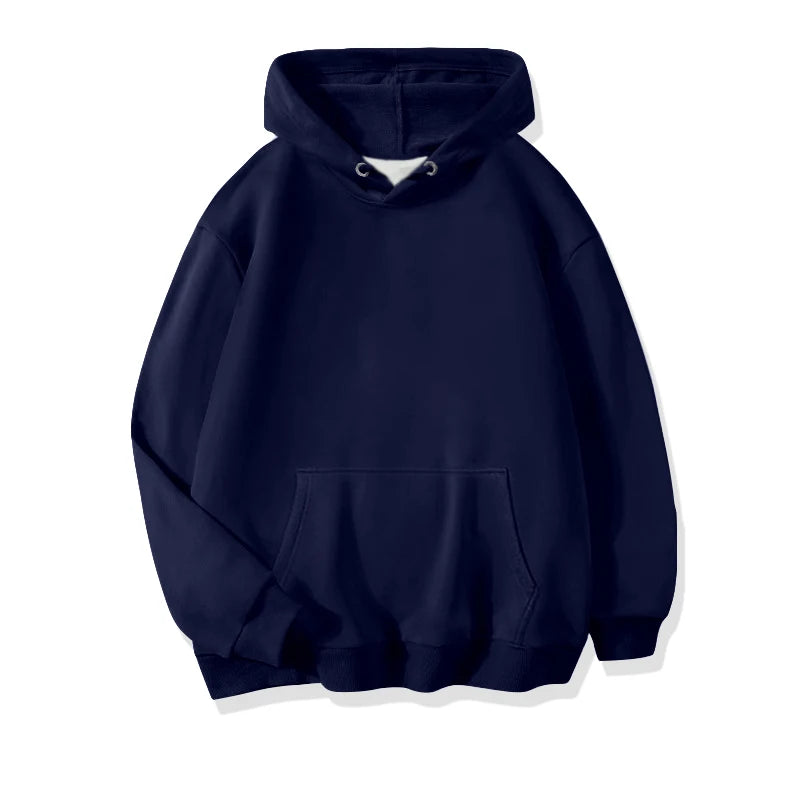 Men's Solid Pullover Streetwear Hoodie, Spring/Autumn Sweatshirt