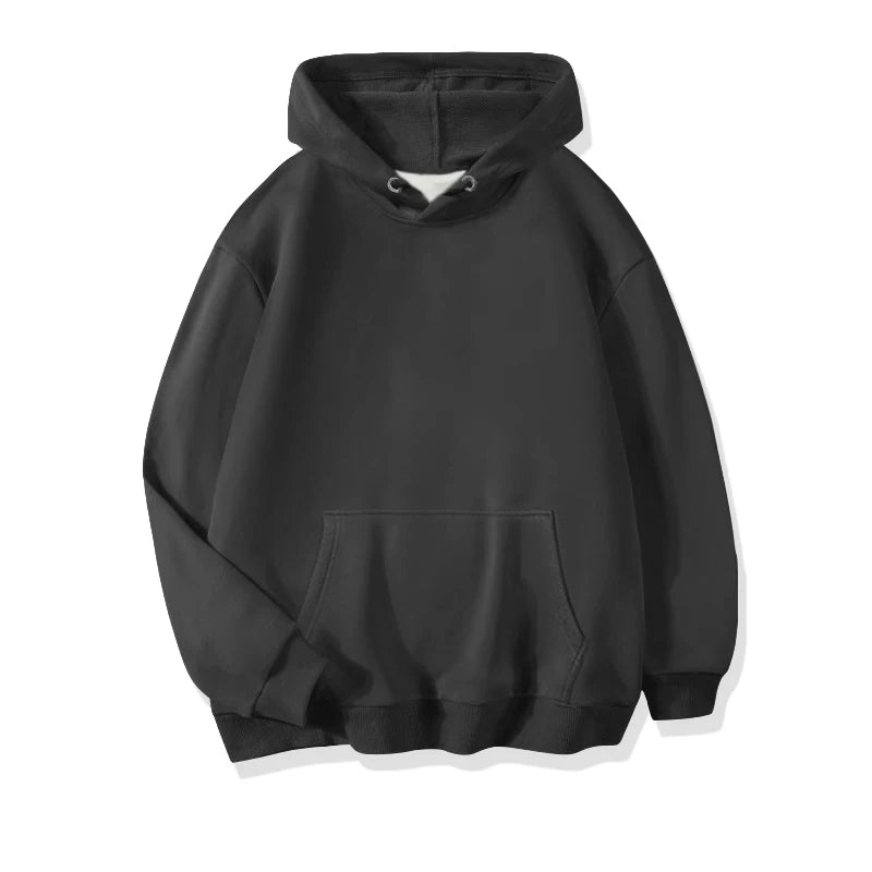 Men's Solid Pullover Streetwear Hoodie, Spring/Autumn Sweatshirt