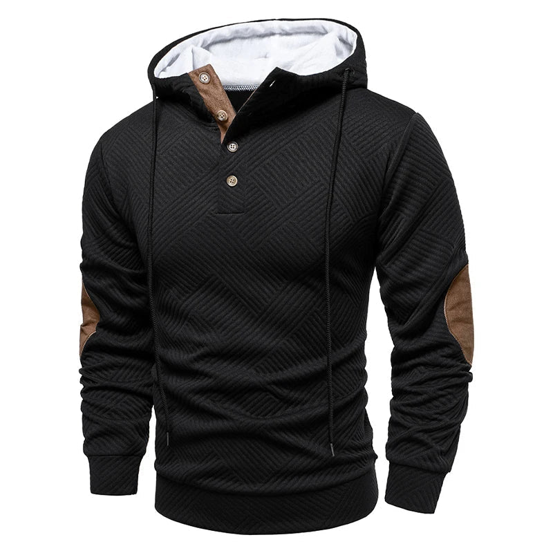 MĘSKI SWETER Z PÓŁGOLFEM I ZAPIĘCIEM NA GUZIKI, FASON SLIM FIT