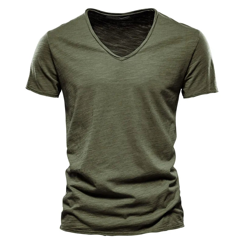 PRĄŻKOWANY LETNI T-SHIRT MĘSKI