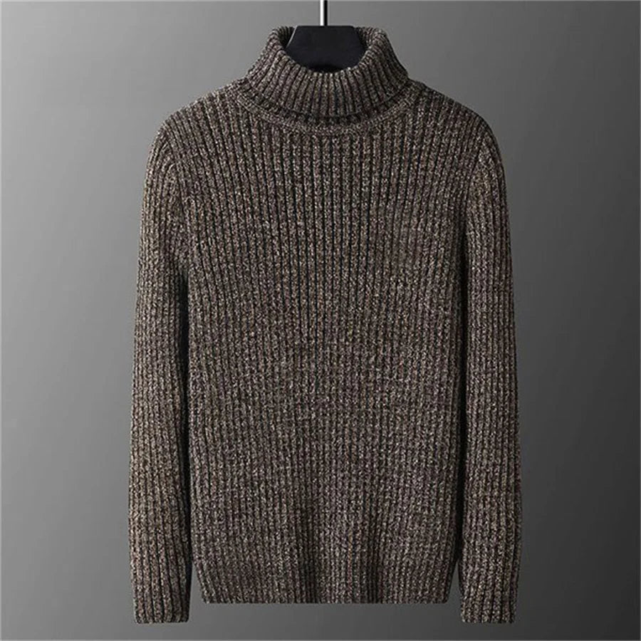 SWETER MĘSKI Z ROLOWANYM KOŁNIERZEM