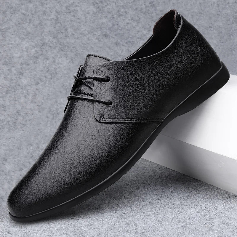 Men's Lace-Up Oxford Casual Shoes Split Leather Breathable