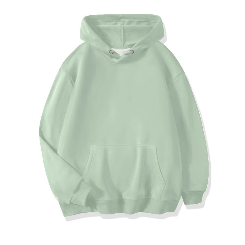 Men's Solid Pullover Streetwear Hoodie, Spring/Autumn Sweatshirt