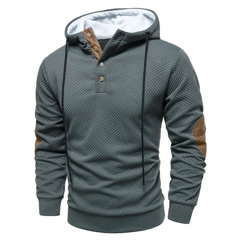 MĘSKI SWETER Z PÓŁGOLFEM I ZAPIĘCIEM NA GUZIKI, FASON SLIM FIT