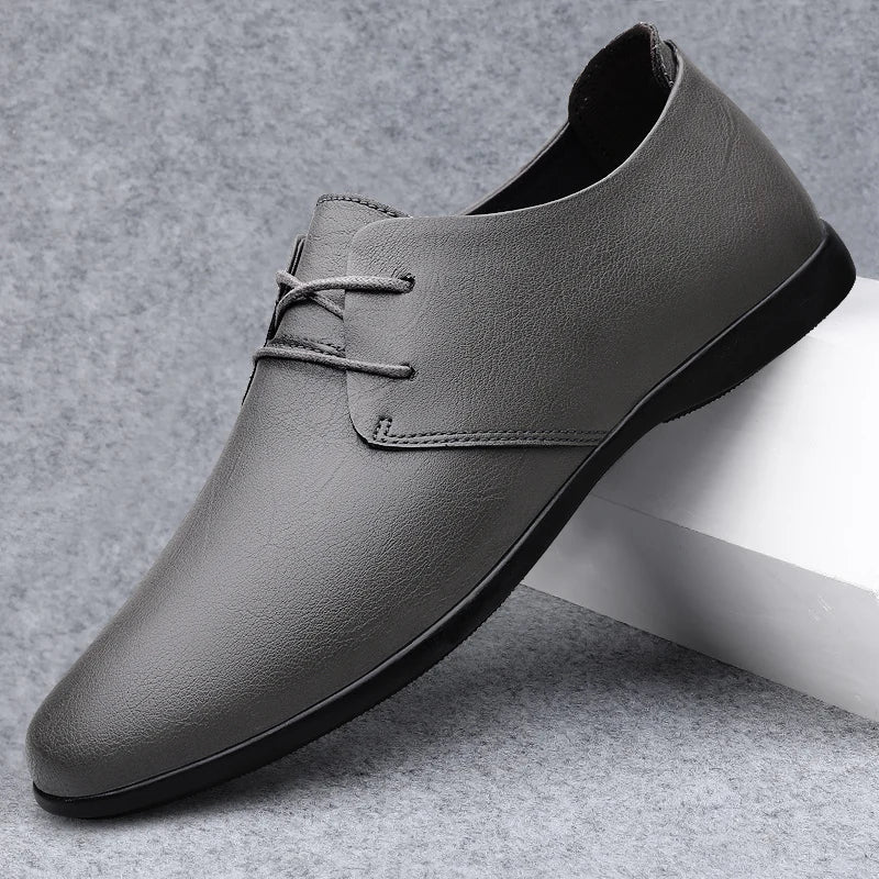 Men's Lace-Up Oxford Casual Shoes Split Leather Breathable