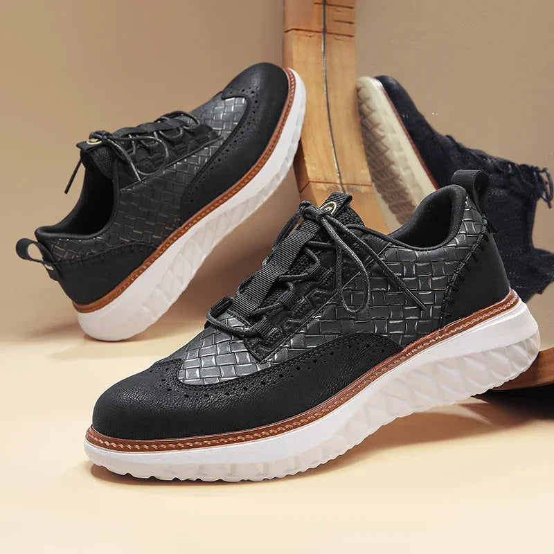 ODDYCHAJĄCE SKÓRZANE SNEAKERSY MĘSKIE