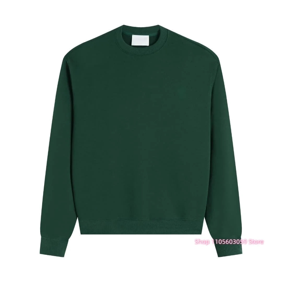 Men's Crew Neck Solid Long Sleeve Pullover Sweatshirt Casual Loose Fit