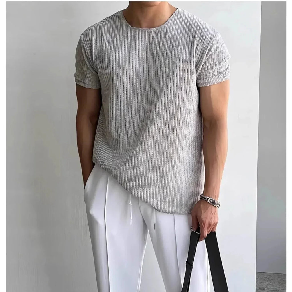 DZIANINOWY T-SHIRT MĘSKI