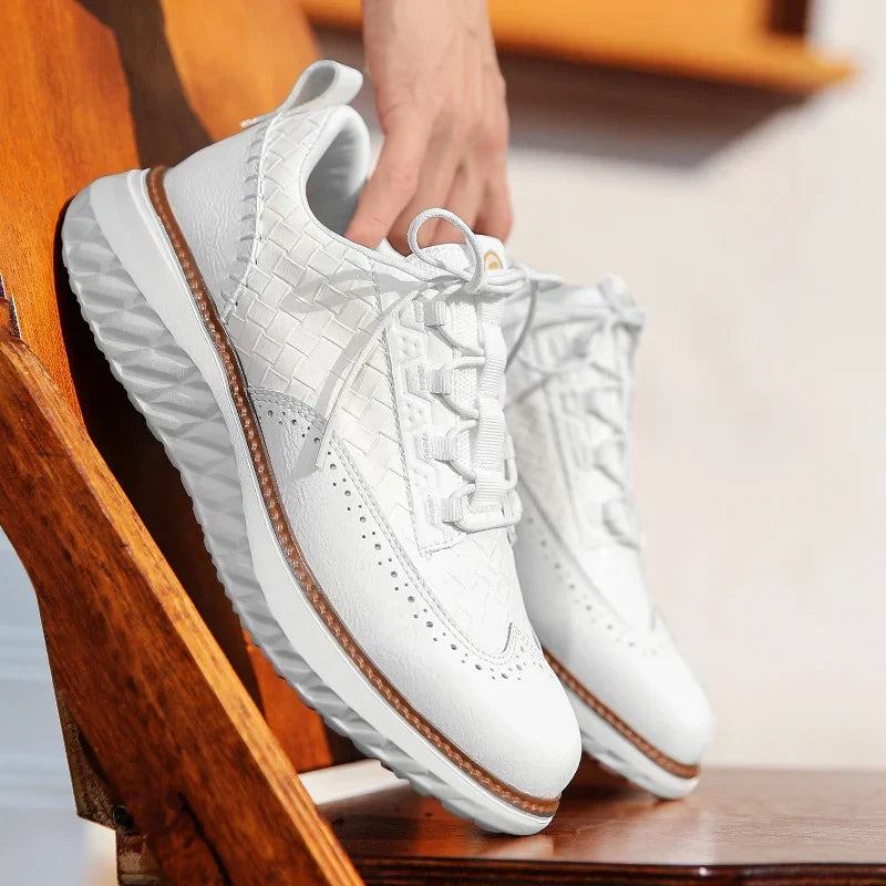 ODDYCHAJĄCE SKÓRZANE SNEAKERSY MĘSKIE