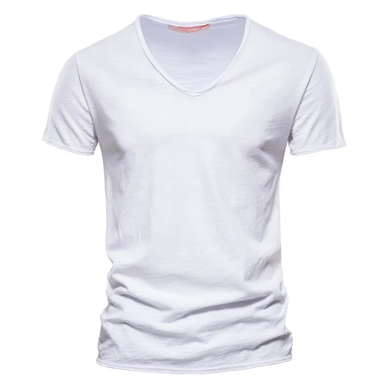 PRĄŻKOWANY LETNI T-SHIRT MĘSKI