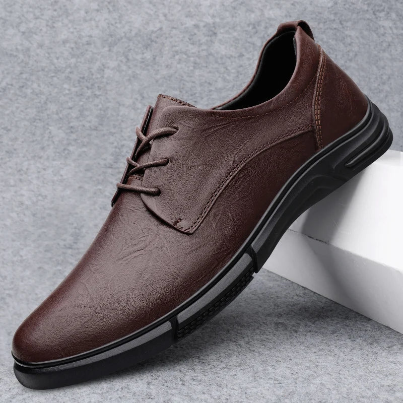 Men's Leather Oxford Brogue Dress Shoes Pointed Toe Business Office