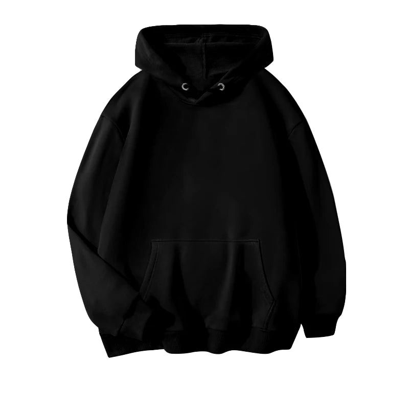 Men's Solid Pullover Streetwear Hoodie, Spring/Autumn Sweatshirt