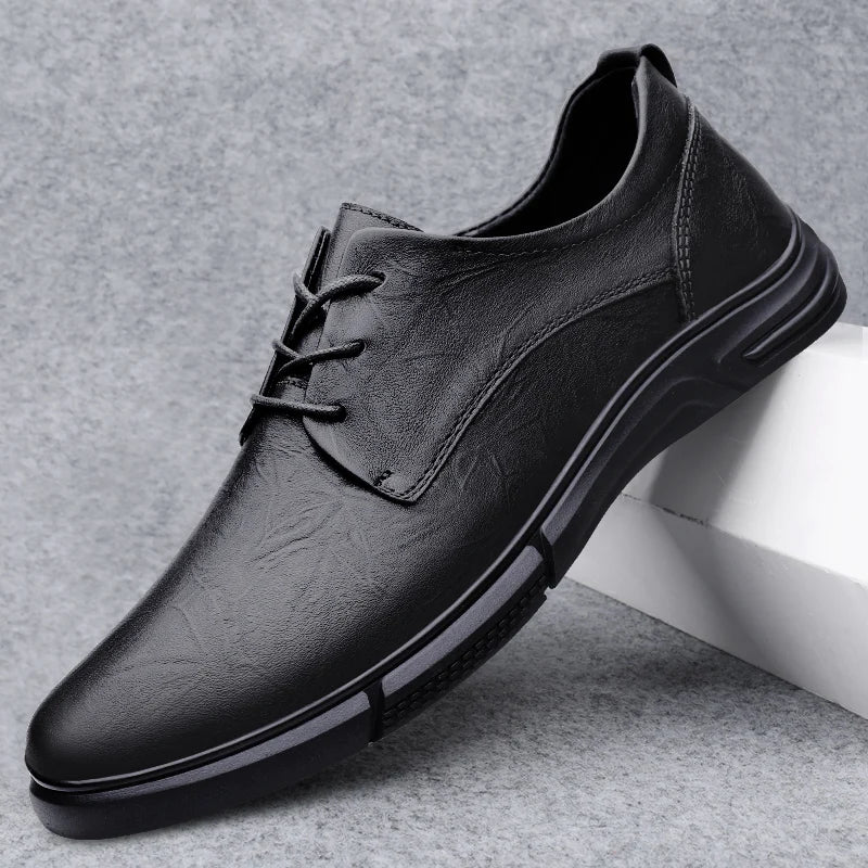 Men's Leather Oxford Brogue Dress Shoes Pointed Toe Business Office